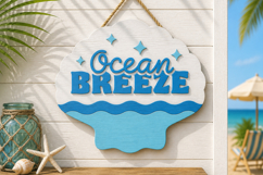 Summer Beach Wall Decor Laser Cut SVG Product Image 1