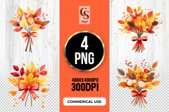 Autumn Leaves Bouquet Clipart PNG Product Image 1