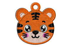 Cute Tiger Keychain Embroidery Design Product Image 2