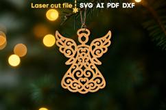 Christmas Ornament Angel SVG laser cut file for Glowforge Product Image 1
