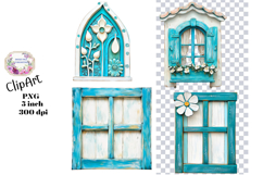 Frames, Turquoise, Blue, Ephemera, PNG, Clipart Product Image 1