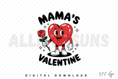 Mama&#039;s Valentine Glitter Heart PNG, Valentine’s Day PNG Product Image 1