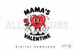 Mama's Valentine Glitter Heart PNG, Valentine’s Day PNG Product Image 1