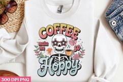 Coffee make me so hoppy PNG, Skeleton Easter Clipart PNG Product Image 1