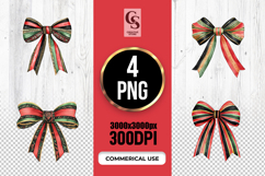 Striped Ribbon Bow Clipart Sublimation PNG Product Image 1