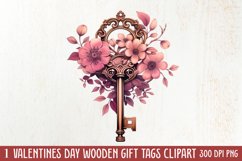 Vintage Valentines Day Flowers Clipart Product Image 1