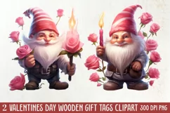 Cute Valentine Gnome Clipart, Gnome Clipart, Cute Gnome Product Image 1