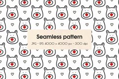 Bears pattern | Seamless pattern with bear muzzle and hearts Product Image 1