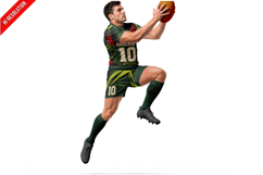 Man Wearing Rugby Uniform With Ball Product Image 1