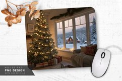 Cozy Christmas Living Room Winter Wonderland Mouse Pad PNG Product Image 1