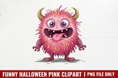 Funny Halloween Pink Clipart PNG Product Image 1