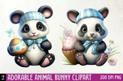 Adorable Animal Bunny Clipart, Watercolor Clipart Product Image 1