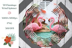 3D Flamingo Sublimation Design, Tropical Wind Spinner Design Product Image 1