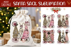 Pink Leopard Christmas Tree Santa Sack Design, Christmas PNG Product Image 1