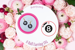 8 Ball Earring Laser Cut File- SVG FILE Product Image 1