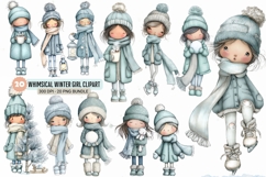 Whimsical Winter Cute Girl Clipart Bundle Product Image 1
