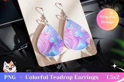 Pastel Teardrop Earring Template, Fluid Art Earring Design Product Image 1