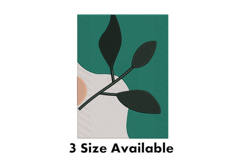 Abstract Green Leaf Branch Minimal Embroidery Design Product Image 1