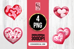 Decorative Love Heart Clipart Sublimation PNG Product Image 1
