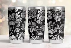 20oz Tumbler laser svg wrap| Daisy and Wildflowers pattern Product Image 2