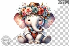 Floral Crown Elephant Sublimation - Clipart Bundle Product Image 2