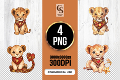 Cute Baby Lion Watercolor PNG Clipart Product Image 1
