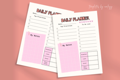 Cute Aesthetic Daily Planner Template | Editable Printable Product Image 1