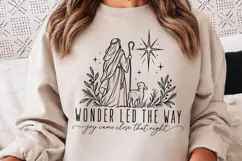 Wonder Led The Way Christmas PNG, Shepherd and Lamb Nativity Product Image 1