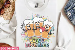 Peace, love, beer PNG, Funny Beer Quotes Sublimation PNG Product Image 2