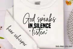 God speaks in silence listen Sleeve SVG PNG Product Image 2