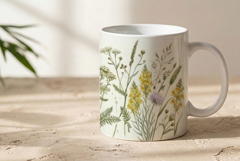 Mug sublimation design wildflowers herbs Product Image 3