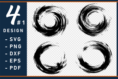 Circle Paint Brush Strokes SVG, Splatter Abstract Background Product Image 1