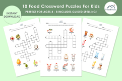 PreSchool 10 Food Crossword Activity Pages for Kids Product Image 1