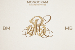 MB BM Wedding Monogram Logo | Elegant Initials Vector Product Image 1