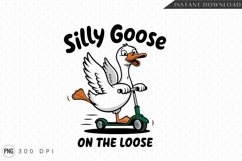 Cartoon Goose Riding Scooter Sublimation Design Product Image 1