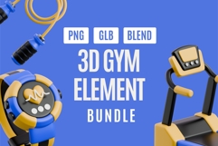 3D Gym Element Bundle - Modern Fitness Equipment Icons Product Image 1