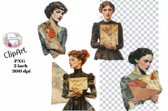 Scraps, Woman, Grunge, Ephemera, PNG, Clipart Product Image 1