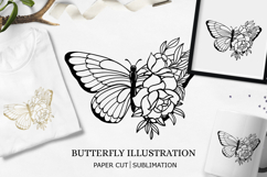 Butterfly with flowers Papercut / Butterfly with flowers Product Image 1