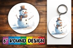 Snowman Circle Ornament Sublimation for Christmas Decor Product Image 1