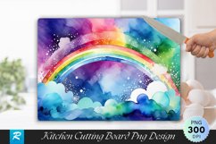 Rainbow Background Cutting Board Sublimation Design Product Image 1
