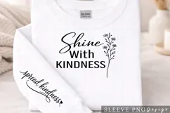 Shine With Kindness Christian Floral Sleeve PNG Design Product Image 2