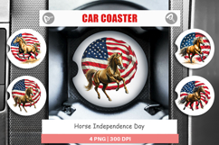 Car Coaster Horse 4th of July Product Image 1