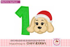 Christmas puppy Numbers machine embroidery bundle 2112A B Product Image 2