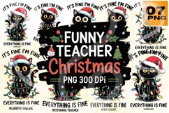 Funny Teacher Christmas PNG Bundle 19 Product Image 1