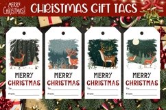 Cozy Winter Gift Tags, Christmas Forest Gift Tag Template Product Image 1