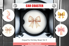 Coquette Holiday Bows Car Coaster Product Image 1