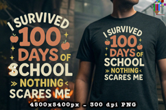 I Survived 100 Days of School Nothing Scares Me PNG Product Image 2