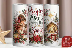 Blessed Mama Christmas 20oz Tumbler Wrap, Christian Mom Chri Product Image 2