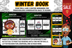 Page Pre-k and K Winter Workbook activities worksheet Product Image 1