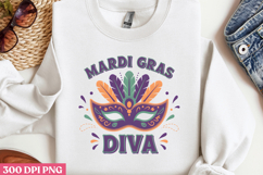MARDI GRAS DIVA PNG, Mardi Gras Sublimation PNG Product Image 2